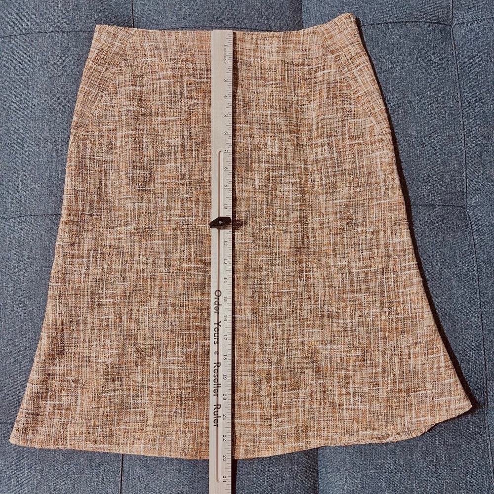 Piazza Sempione Skirt Women EUR 42 US 6 Tan Weave Linen Made Italy - Picture 4 of 7